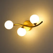 Load image into Gallery viewer, Farmhouze Light - Mid - Century 3 - Light Opal Glass Globe Ceiling Wall Sconce - Chandelier - Brass -