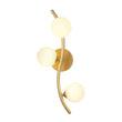 Load image into Gallery viewer, Farmhouze Light - Mid - Century 3 - Light Opal Glass Globe Ceiling Wall Sconce - Chandelier - Brass -