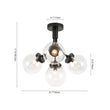 Load image into Gallery viewer, Farmhouze Light - Mid - Century 4 - Light Clear Glass Globe Bubble Ceiling Light - Ceiling Light - Nickel -