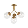 Load image into Gallery viewer, Farmhouze Light - Mid - Century 4 - Light Clear Glass Globe Bubble Ceiling Light - Ceiling Light - Nickel -