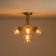 Load image into Gallery viewer, Farmhouze Light - Mid - Century 4 - Light Clear Glass Globe Bubble Ceiling Light - Ceiling Light - Nickel -