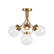 Load image into Gallery viewer, Farmhouze Light - Mid - Century 4 - Light Clear Glass Globe Bubble Ceiling Light - Ceiling Light - Nickel -