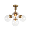 Load image into Gallery viewer, Farmhouze Light - Mid - Century 4 - Light Clear Glass Globe Bubble Ceiling Light - Ceiling Light - Nickel -