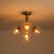 Load image into Gallery viewer, Farmhouze Light - Mid - Century 4 - Light Clear Glass Globe Bubble Ceiling Light - Ceiling Light - Nickel -