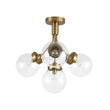 Load image into Gallery viewer, Farmhouze Light - Mid - Century 4 - Light Clear Glass Globe Bubble Ceiling Light - Ceiling Light - Nickel -