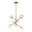 Load image into Gallery viewer, Farmhouze Light - Mid - Century 6 - Light Clear Glass Bubble Sputnik Chandelier - Chandelier - Brass/4 - Light -