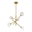 Load image into Gallery viewer, Farmhouze Light - Mid - Century 6 - Light Clear Glass Bubble Sputnik Chandelier - Chandelier - Brass/4 - Light -