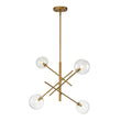 Load image into Gallery viewer, Farmhouze Light - Mid - Century 6 - Light Clear Glass Bubble Sputnik Chandelier - Chandelier - Brass/4 - Light -