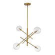 Load image into Gallery viewer, Farmhouze Light - Mid - Century 6 - Light Clear Glass Bubble Sputnik Chandelier - Chandelier - Brass/4 - Light -