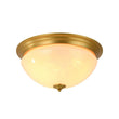 Load image into Gallery viewer, Farmhouze Light - Mid - Century Brass White Cloud Glass Round Ceiling Light - Ceiling Light - Brass -