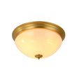 Load image into Gallery viewer, Farmhouze Light - Mid - Century Brass White Cloud Glass Round Ceiling Light - Ceiling Light - Brass -