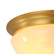 Load image into Gallery viewer, Farmhouze Light - Mid - Century Brass White Cloud Glass Round Ceiling Light - Ceiling Light - Brass -