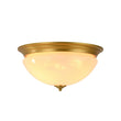 Load image into Gallery viewer, Farmhouze Light - Mid - Century Brass White Cloud Glass Round Ceiling Light - Ceiling Light - Brass -