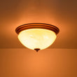 Load image into Gallery viewer, Farmhouze Light - Mid - Century Brass White Cloud Glass Round Ceiling Light - Ceiling Light - Brass -