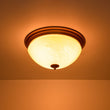 Load image into Gallery viewer, Farmhouze Light - Mid - Century Brass White Cloud Glass Round Ceiling Light - Ceiling Light - Brass -