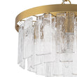 Load image into Gallery viewer, Farmhouze Light - Mid - Century Glam Tiered Water Textured Glass Chandelier - Chandelier - Brass -