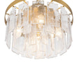 Load image into Gallery viewer, Farmhouze Light - Mid - Century Glam Tiered Water Textured Glass Chandelier - Chandelier - Brass -