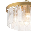 Load image into Gallery viewer, Farmhouze Light - Mid - Century Glam Tiered Water Textured Glass Chandelier - Chandelier - Brass -