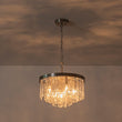Load image into Gallery viewer, Farmhouze Light - Mid - Century Glam Tiered Water Textured Glass Chandelier - Chandelier - Nickel/6 - Light -
