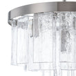 Load image into Gallery viewer, Farmhouze Light - Mid - Century Glam Tiered Water Textured Glass Chandelier - Chandelier - Nickel/6 - Light -