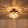 Load image into Gallery viewer, Farmhouze Light - Mid - Century Layered Textured Glass Round Ceiling Light - Chandelier - Brass -