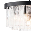 Load image into Gallery viewer, Farmhouze Light - Mid - Century Layered Textured Glass Round Ceiling Light - Chandelier - Brass -