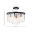 Load image into Gallery viewer, Farmhouze Light - Mid - Century Layered Textured Glass Round Ceiling Light - Chandelier - Brass -