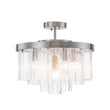 Load image into Gallery viewer, Farmhouze Light - Mid - Century Layered Textured Glass Round Ceiling Light - Chandelier - Nickel/6 - Light -