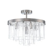 Load image into Gallery viewer, Farmhouze Light - Mid - Century Layered Textured Glass Round Ceiling Light - Chandelier - Nickel/6 - Light -