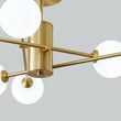 Load image into Gallery viewer, Farmhouze Light - Mid - Century Linear Frosted Glass Globe Sputnik Ceiling Light - Ceiling Light - Brass -
