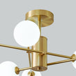 Load image into Gallery viewer, Farmhouze Light - Mid - Century Linear Frosted Glass Globe Sputnik Ceiling Light - Ceiling Light - Brass -