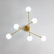 Load image into Gallery viewer, Farmhouze Light - Mid - Century Linear Frosted Glass Globe Sputnik Ceiling Light - Ceiling Light - Brass -