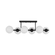 Load image into Gallery viewer, Farmhouze Light - Mid - century Modern Frosted Glass Bubble Island Chandelier - Chandelier - Black -