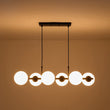 Load image into Gallery viewer, Farmhouze Light - Mid - century Modern Frosted Glass Bubble Island Chandelier - Chandelier - Black -