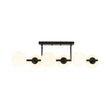 Load image into Gallery viewer, Farmhouze Light - Mid - century Modern Frosted Glass Bubble Island Chandelier - Chandelier - Black -