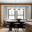 Load image into Gallery viewer, Farmhouze Light - Mid - century Modern Frosted Glass Bubble Island Chandelier - Chandelier - Black -