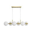 Load image into Gallery viewer, Farmhouze Light - Mid - century Modern Frosted Glass Bubble Island Chandelier - Chandelier - Black -
