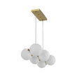 Load image into Gallery viewer, Farmhouze Light - Mid - century Modern Frosted Glass Bubble Island Chandelier - Chandelier - Black -