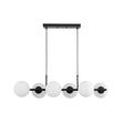 Load image into Gallery viewer, Farmhouze Light - Mid - century Modern Frosted Glass Bubble Island Chandelier - Chandelier - Black -