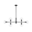Load image into Gallery viewer, Farmhouze Light - Mid - Century Sputnik Clear Glass Globe Linear Island Chandelier - Chandelier - Black -