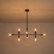 Load image into Gallery viewer, Farmhouze Light - Mid - Century Sputnik Clear Glass Globe Linear Island Chandelier - Chandelier - Black -