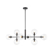 Load image into Gallery viewer, Farmhouze Light - Mid - Century Sputnik Clear Glass Globe Linear Island Chandelier - Chandelier - Black -