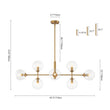 Load image into Gallery viewer, Farmhouze Light - Mid - Century Sputnik Clear Glass Globe Linear Island Chandelier - Chandelier - Brass -