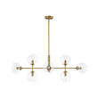 Load image into Gallery viewer, Farmhouze Light - Mid - Century Sputnik Clear Glass Globe Linear Island Chandelier - Chandelier - Brass -