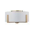 Load image into Gallery viewer, Farmhouze Light - Modern 2 - Light White Fabric Drum Flush Ceiling Light - Ceiling Light - Brass -