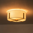 Load image into Gallery viewer, Farmhouze Light - Modern 2 - Light White Fabric Drum Flush Ceiling Light - Ceiling Light - Brass -