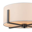 Load image into Gallery viewer, Farmhouze Light - Modern 2 - Light White Fabric Drum Flush Ceiling Light - Ceiling Light - Brass -