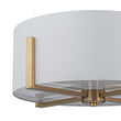 Load image into Gallery viewer, Farmhouze Light - Modern 2 - Light White Fabric Drum Flush Ceiling Light - Ceiling Light - Brass -