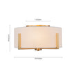 Load image into Gallery viewer, Farmhouze Light - Modern 2 - Light White Fabric Drum Flush Ceiling Light - Ceiling Light - Brass -