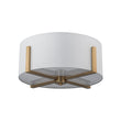 Load image into Gallery viewer, Farmhouze Light - Modern 2 - Light White Fabric Drum Flush Ceiling Light - Ceiling Light - Brass -